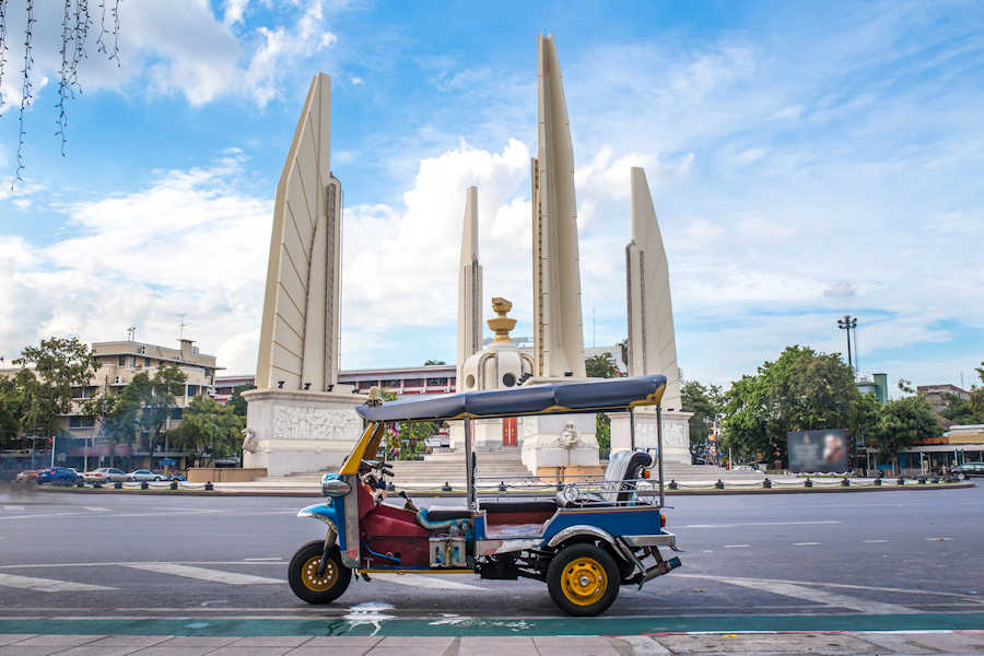 900 Blue Tuk Tuk Thai traditional taxi in Bangkok shutterstock 404806204