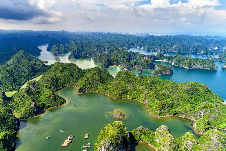 900 Floating fishing village and rock island in Lan Ha Bay shutterstock 749065561